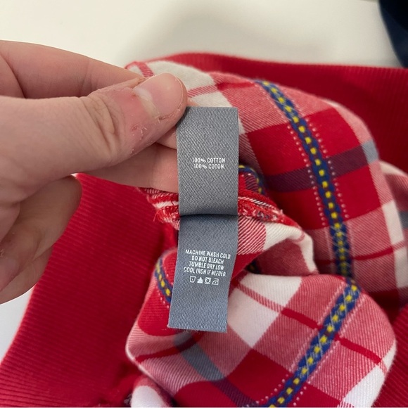 Aerie Red White & Navy Blue Plaid Drawstring Jogger Pajama Pants Small Women’s - Picture 11 of 12